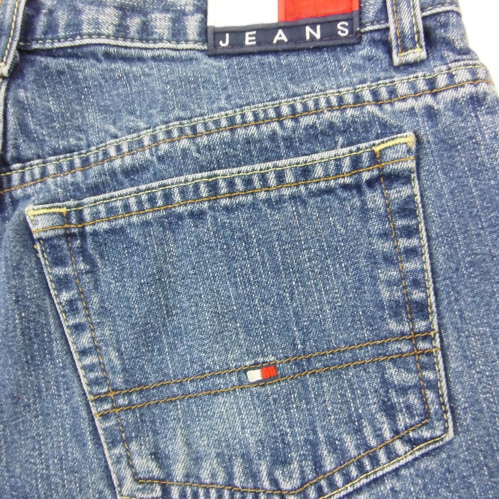 VTG Tommy Hilfiger 90s Flag Patch Denim Shorts 14 - Picture 8 of 8
